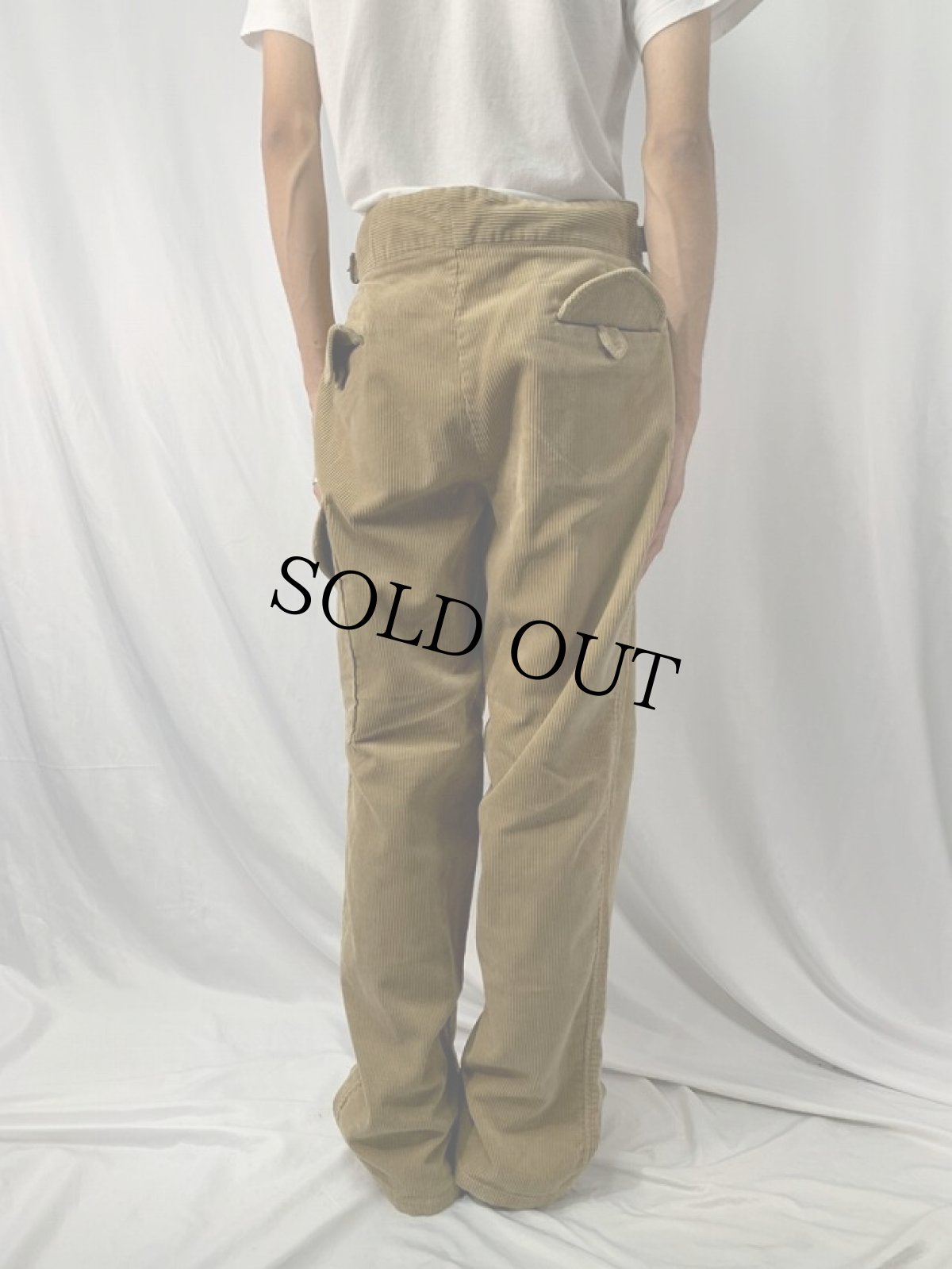 画像4: 90's POLO Ralph Lauren USA製 "French Army Type" 太畝コーデュロイグルカパンツ W26-32 (4)