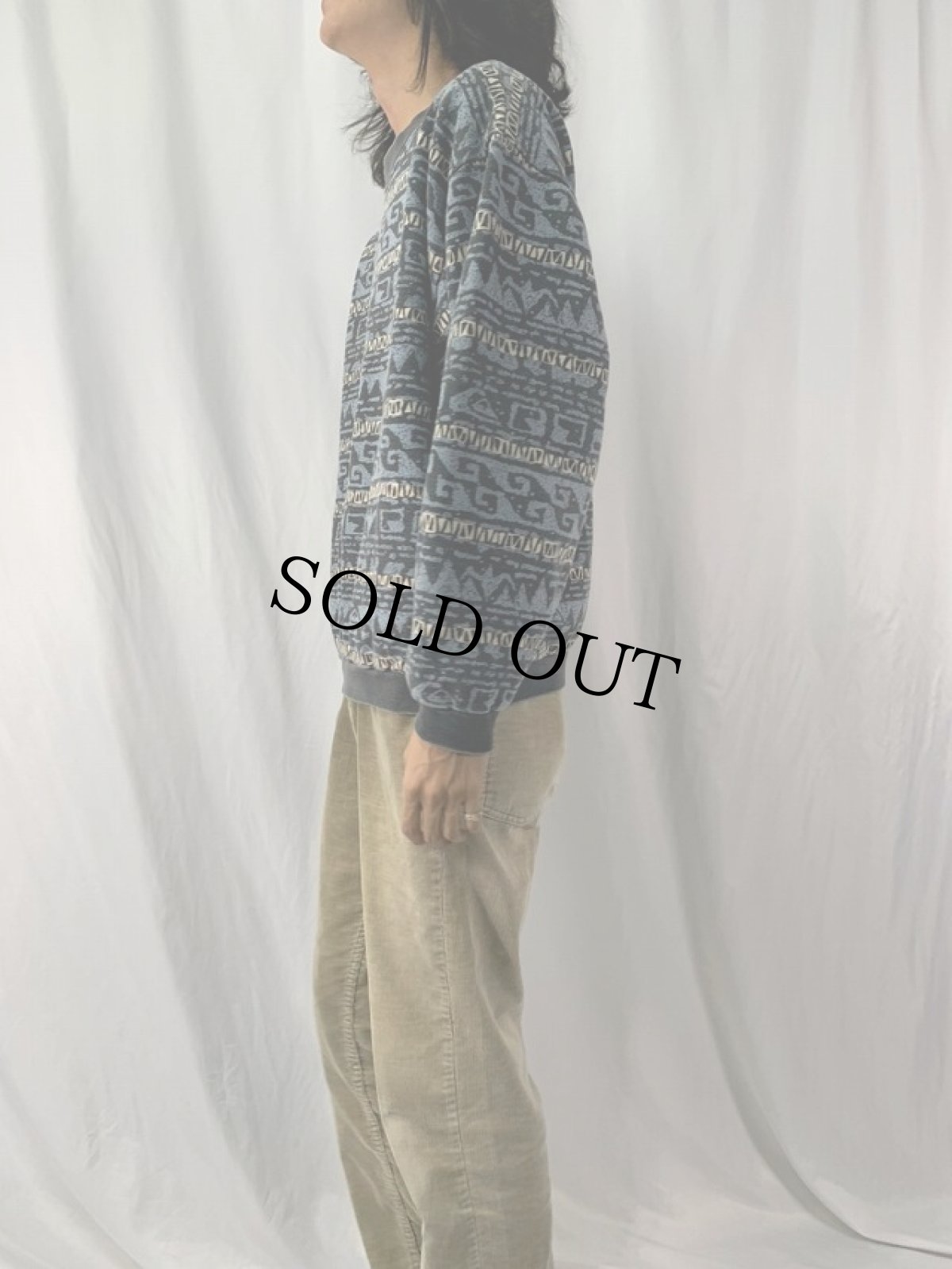 画像3: QUIKSILVER デザインボーダー柄 スウェット XL (3)