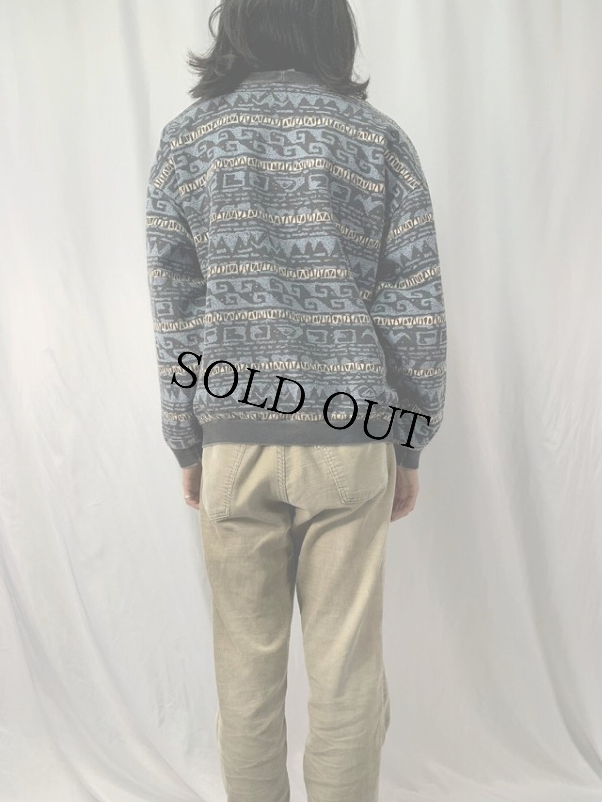 画像4: QUIKSILVER デザインボーダー柄 スウェット XL (4)