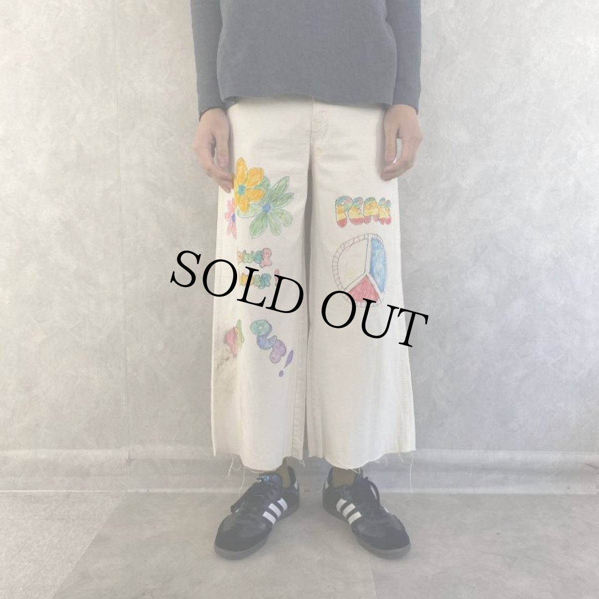 画像3: ハンドペイント フレアパンツ (3)
