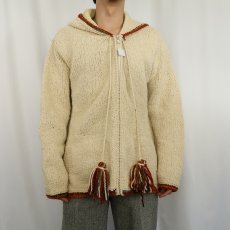 画像3: Bolivian Imports by Lucy ECUADOR製 ウールニットパーカー L (3)