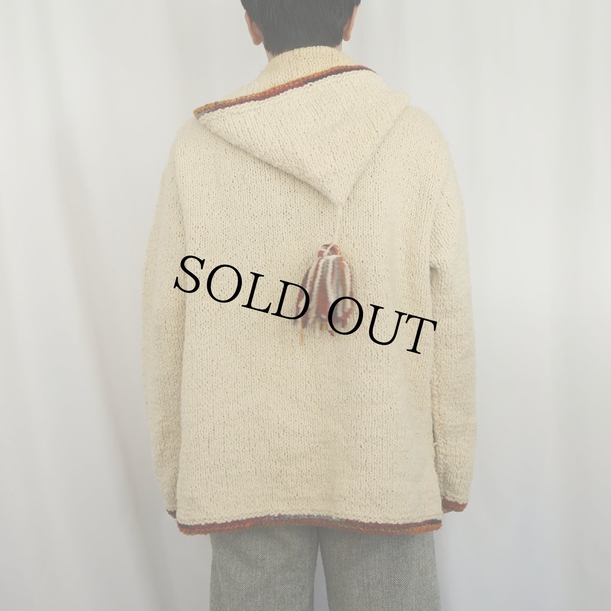 画像4: Bolivian Imports by Lucy ECUADOR製 ウールニットパーカー L (4)