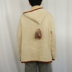画像4: Bolivian Imports by Lucy ECUADOR製 ウールニットパーカー L (4)