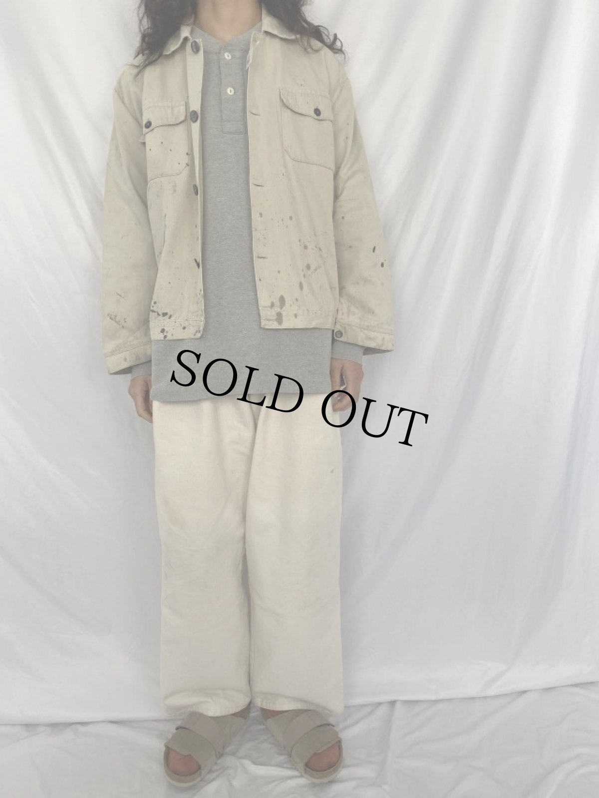 画像2: EURO ペンキペイント コットンツイル ワークジャケット (2)