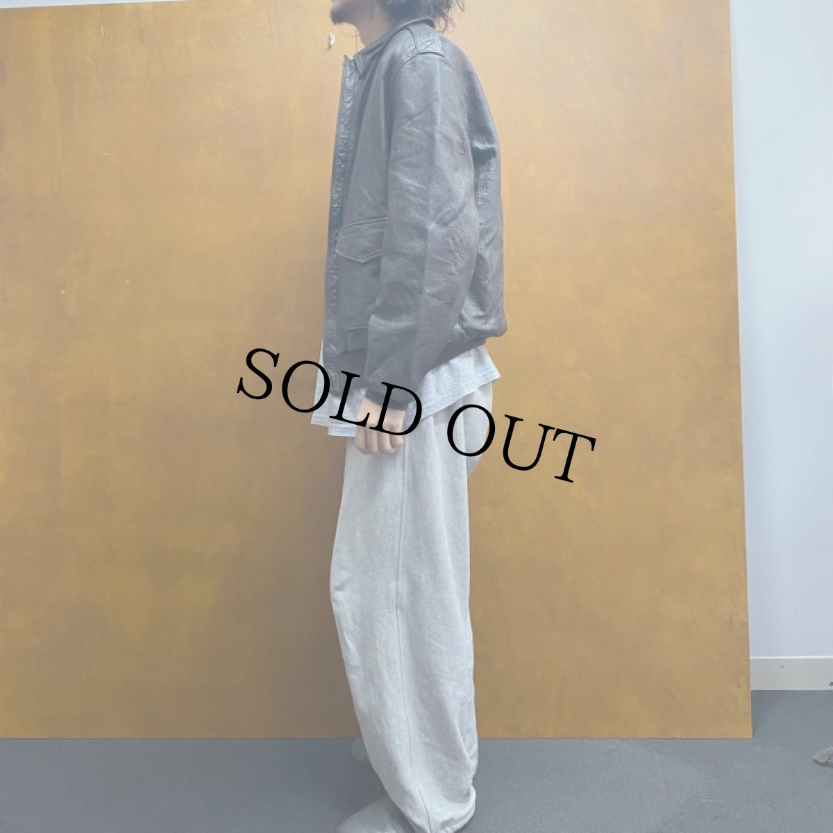 画像3: 80's〜 民間用 USA製 "A-2 TYPE" レザーフライトジャケット 42 グレー (3)