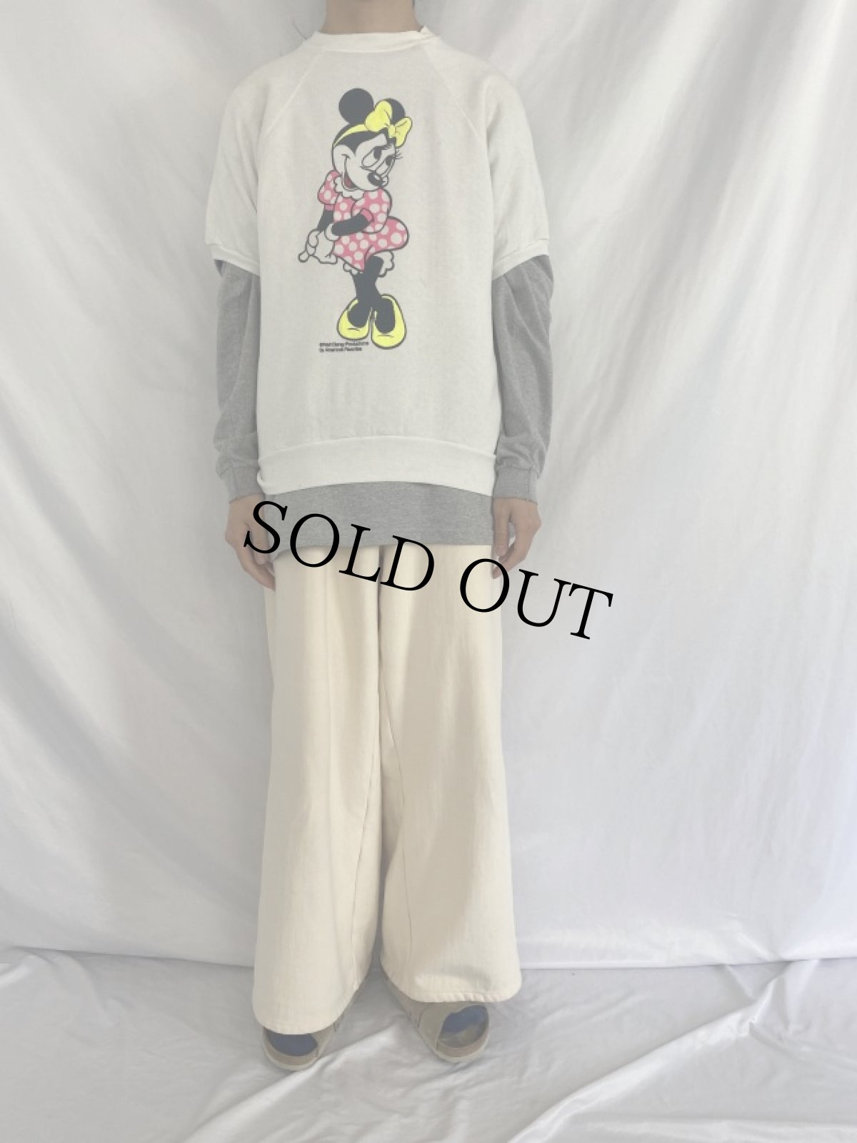 画像3: 80's MINNIE MOUSE USA製 発泡プリント半袖スウェット XL (3)