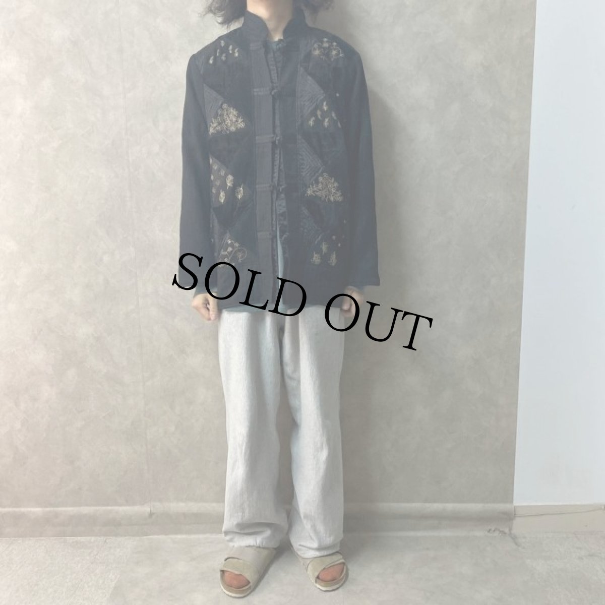 画像2: 80's〜 anage パッチワーク チャイナジャケット L (2)