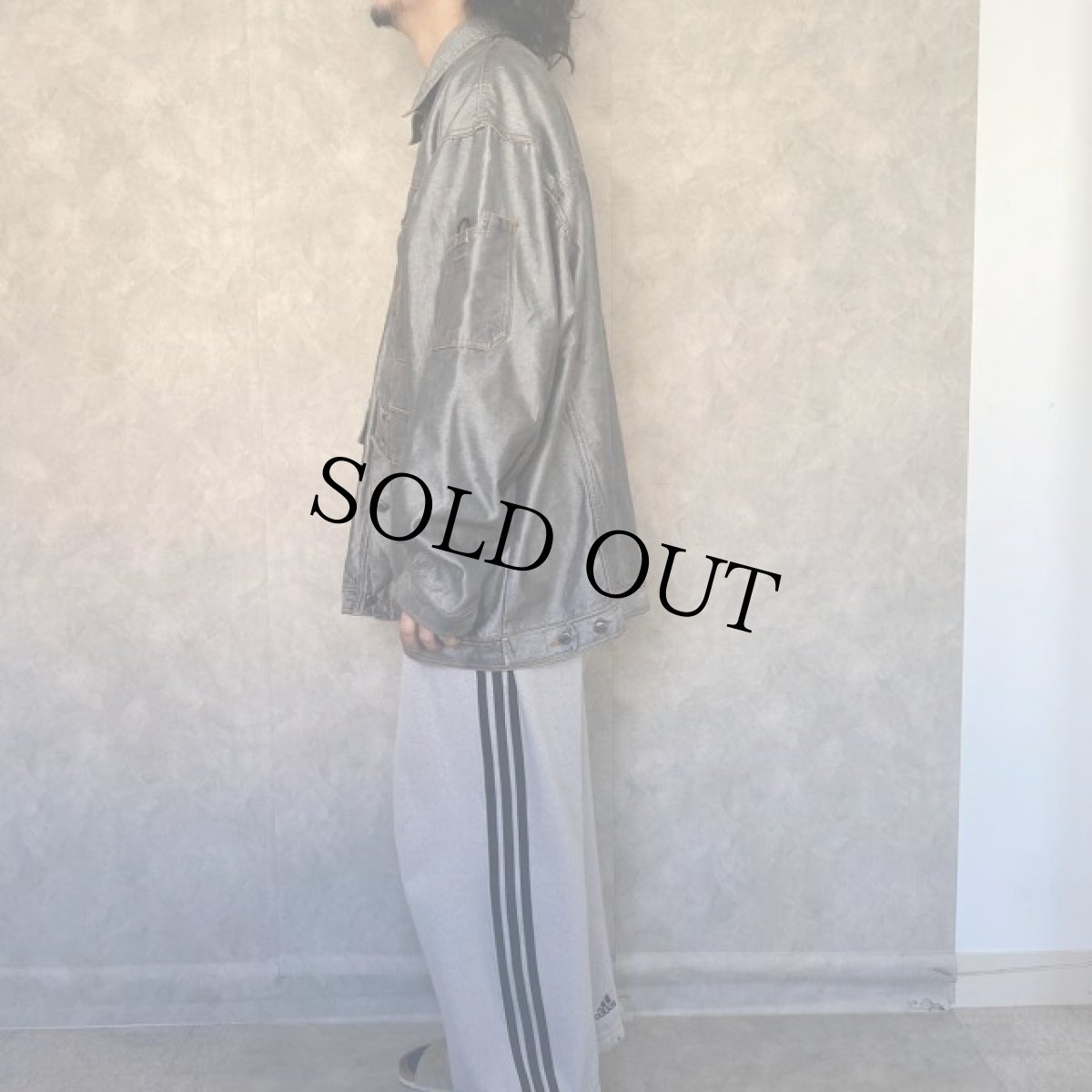 画像3: シャイニーカラー デニムジャケット XXL (3)