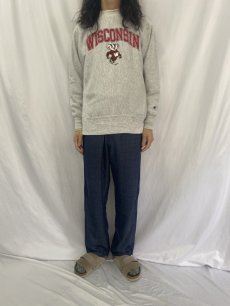 画像3: 90's Champion REVERSE WEAVE "WISCONSIN" プリントスウェット L (3)