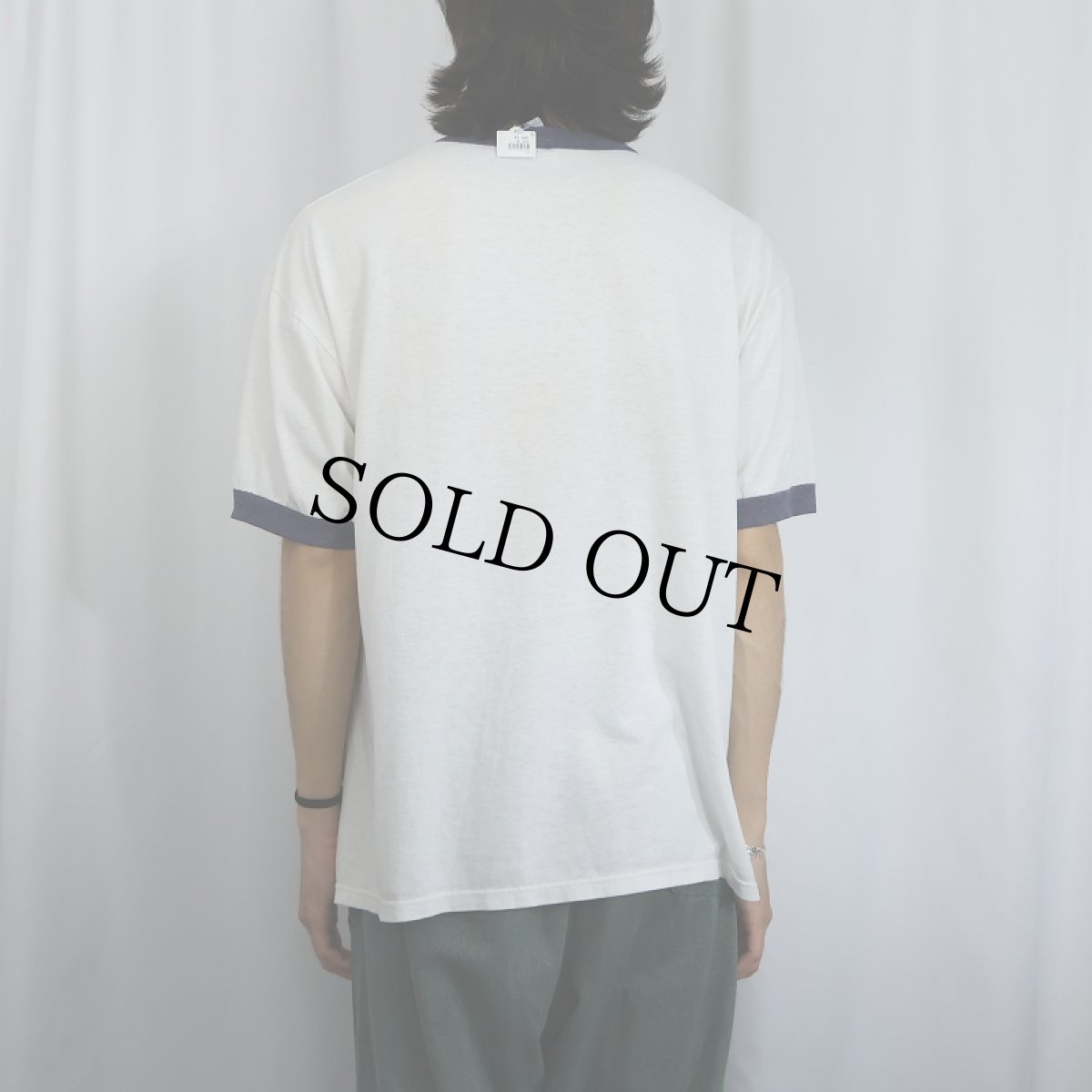 画像3: 80〜90's SOFFE USA製 "NAVY" プリントリンガーTシャツ XL (3)