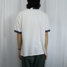画像3: 80〜90's SOFFE USA製 "NAVY" プリントリンガーTシャツ XL (3)