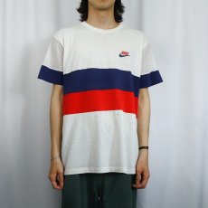 画像2: 90's NIKE 銀タグ USA製 切り替えデザイン メッシュTシャツ L (2)