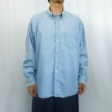 画像2: 90's J.CREW USA製 デニムボタンダウンシャツ XL (2)