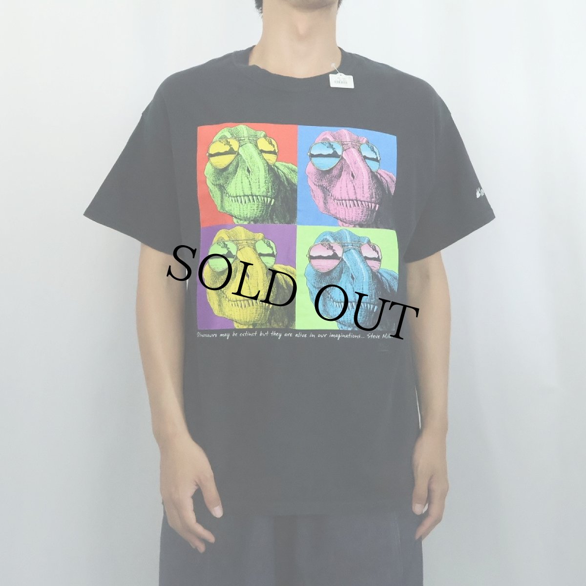 画像2: Wild Cotton "Dinosaurs..." 恐竜プリントTシャツ BLACK L (2)