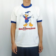 画像2: 80's Disney USA製 "Donald Duck" キャラクタープリント リンガーTシャツ L (2)