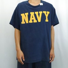 画像2: "NAVY" プリントTシャツ NAVY XL (2)