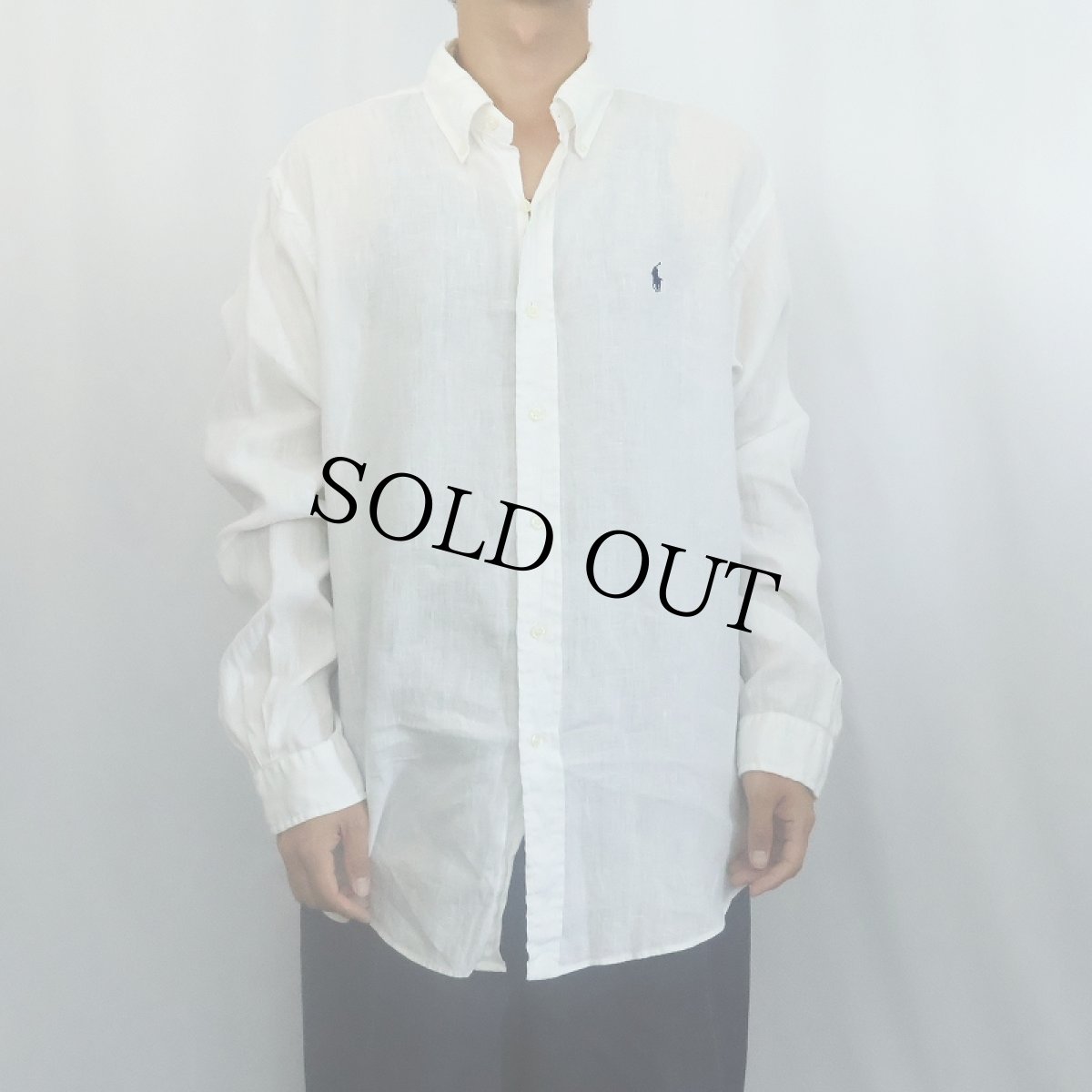 画像2: Ralph Lauren "CUSTOM FIT" リネンボタンダウンシャツ XL (2)