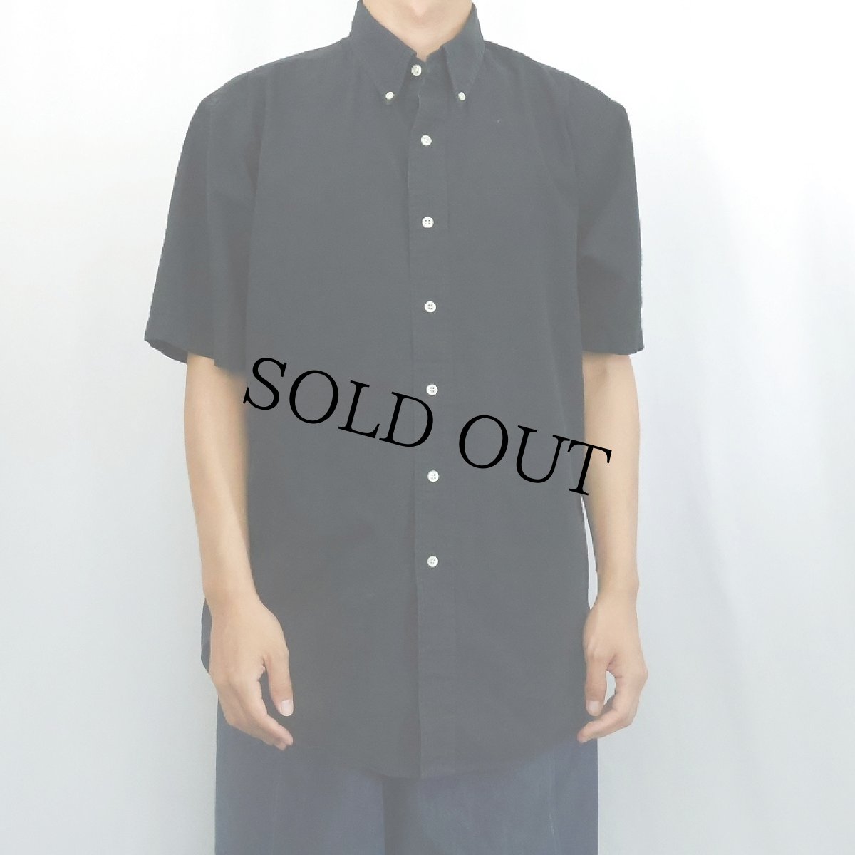 画像2: Ralph Lauren "CLASSIC FIT" シアサッカーボタンダウンシャツ BLACK L (2)