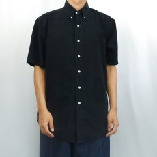 画像2: Ralph Lauren "CLASSIC FIT" シアサッカーボタンダウンシャツ BLACK L (2)