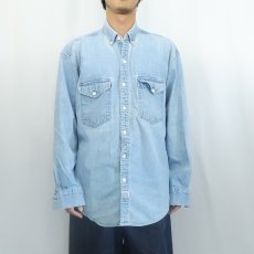 画像2: 90's GAP デニムボタンダウンシャツ L (2)