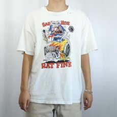 画像2: RAT FINK "BAD NEWS" キャラクタープリントTシャツ XL (2)