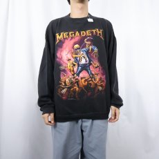画像3: 90's MEGADETH ヘヴィメタルバンドプリントスウェット BLACK XL (3)