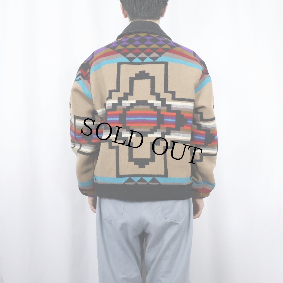画像4: 80's PENDLETON USA製 "High Grade Western Wear" ネイティブ柄 ウールジャケット M (4)