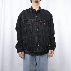 画像2: 90's Levi's 57507 USA製 ブラックデニムジャケット L (2)