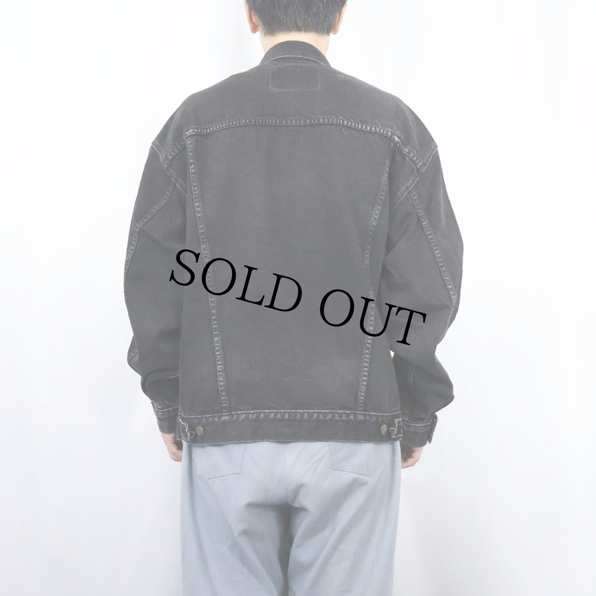 画像3: 90's Levi's 57507 USA製 ブラックデニムジャケット L (3)
