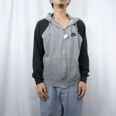 画像2: 80's NIKE 紺タグ ロゴプリントスウェットジップパーカー L (2)