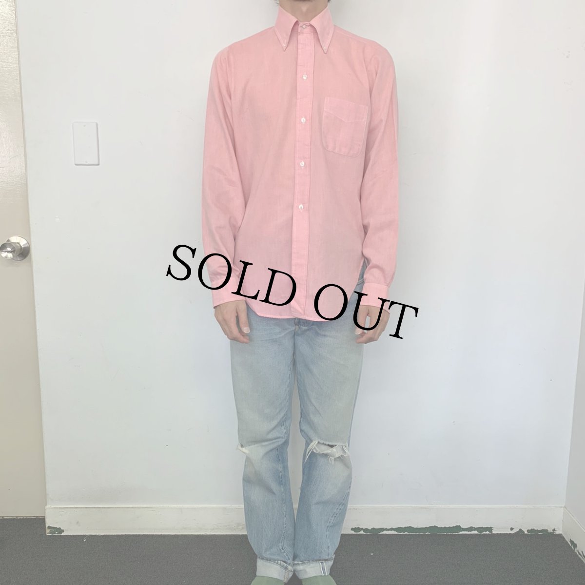 画像2: 60〜70's  BrooksBrothers コットンポリ ボタンダウンシャツ (2)