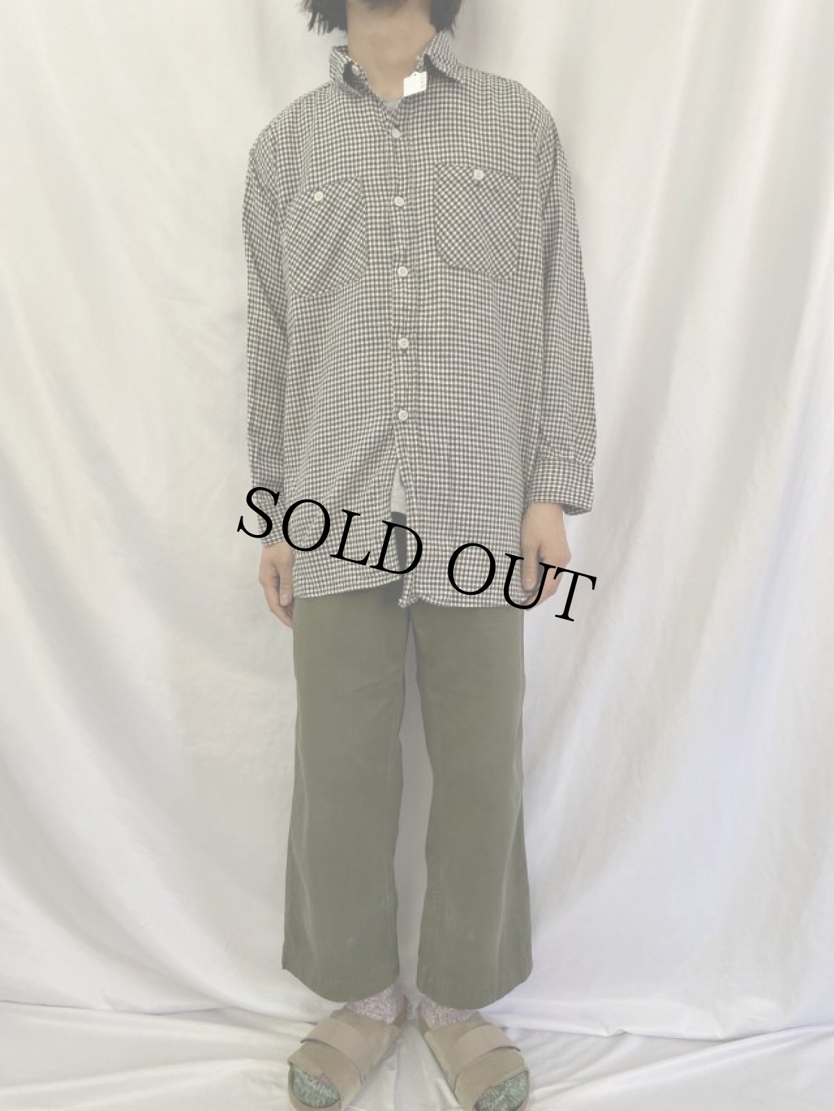 画像2: 40〜50's POWR HOUSE チェック柄 マチ付き ワークシャツ (2)