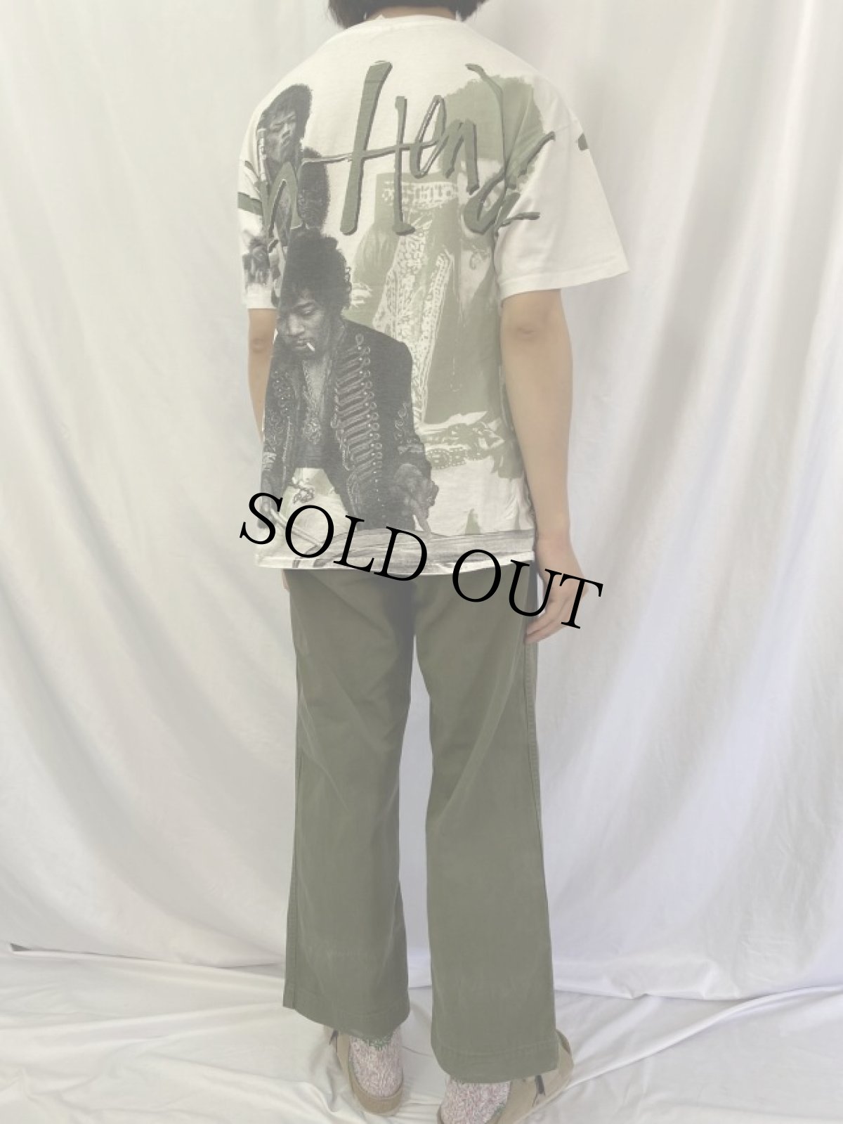 画像4: 90's Jimi Hendrix USA製 大判プリント ミュージシャンTシャツ XL (4)