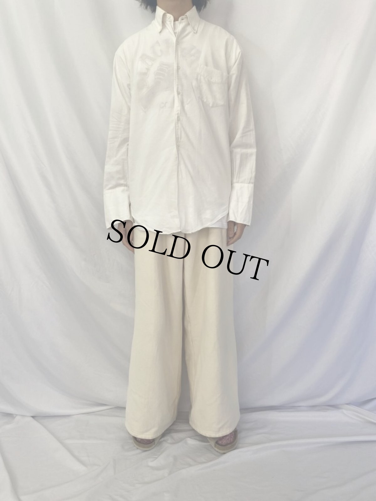 画像2: 60's Excello USA製 マチ付き×ダブルカフス オックスフォードボタンダウンシャツ (2)