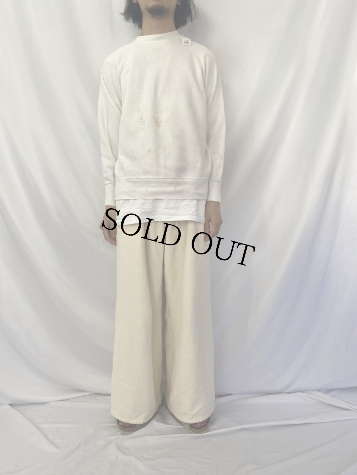 画像2: 60's 脇下三角ガゼット ラグランスウェット 無地 (2)