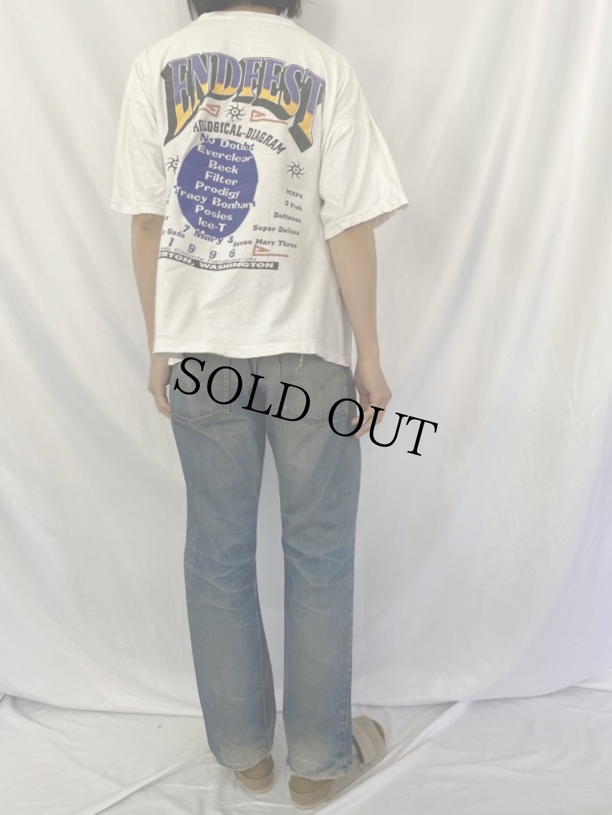 画像4: 60's〜70's LEVI'S 501 BIGE デニムパンツ W34 (4)