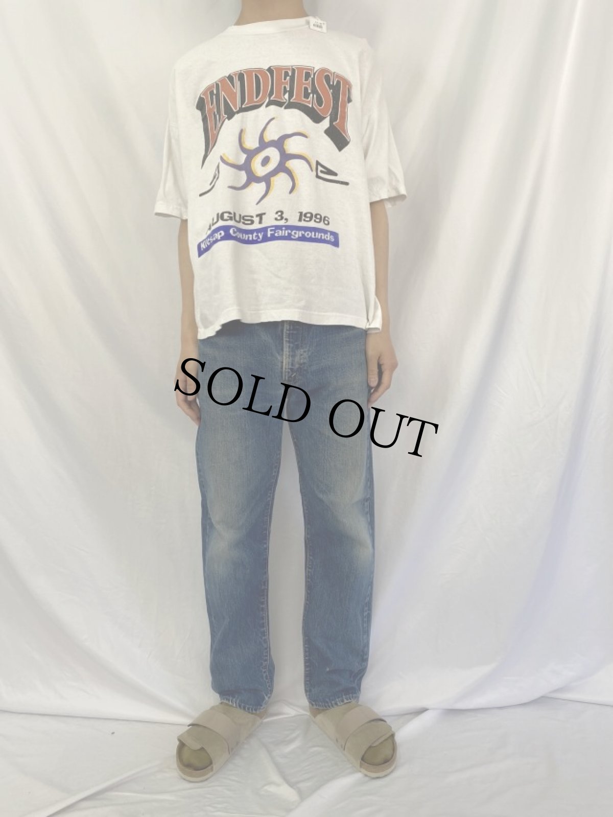 画像2: 60〜70's LEVI'S 505 BIGE デニムパンツ W35 (2)