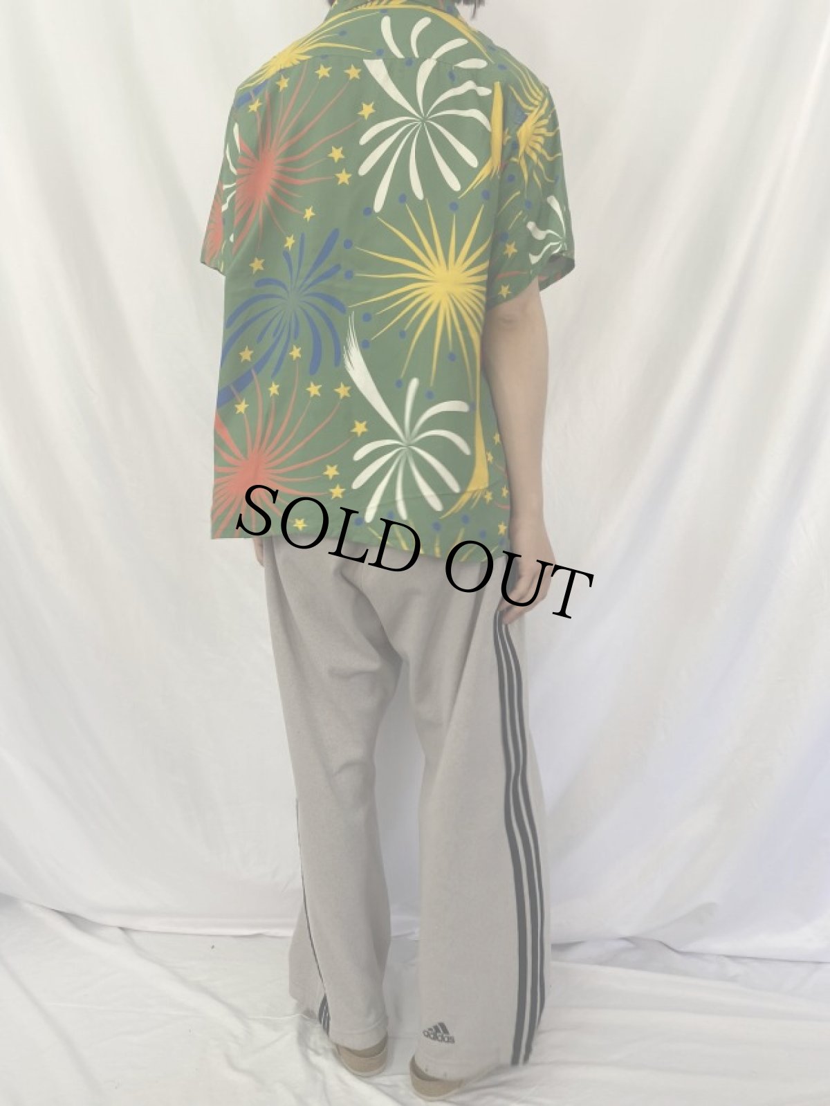 画像4: 50's CAMPUS "4th of July" 花火柄 オープンカラーレーヨンシャツ ML (4)