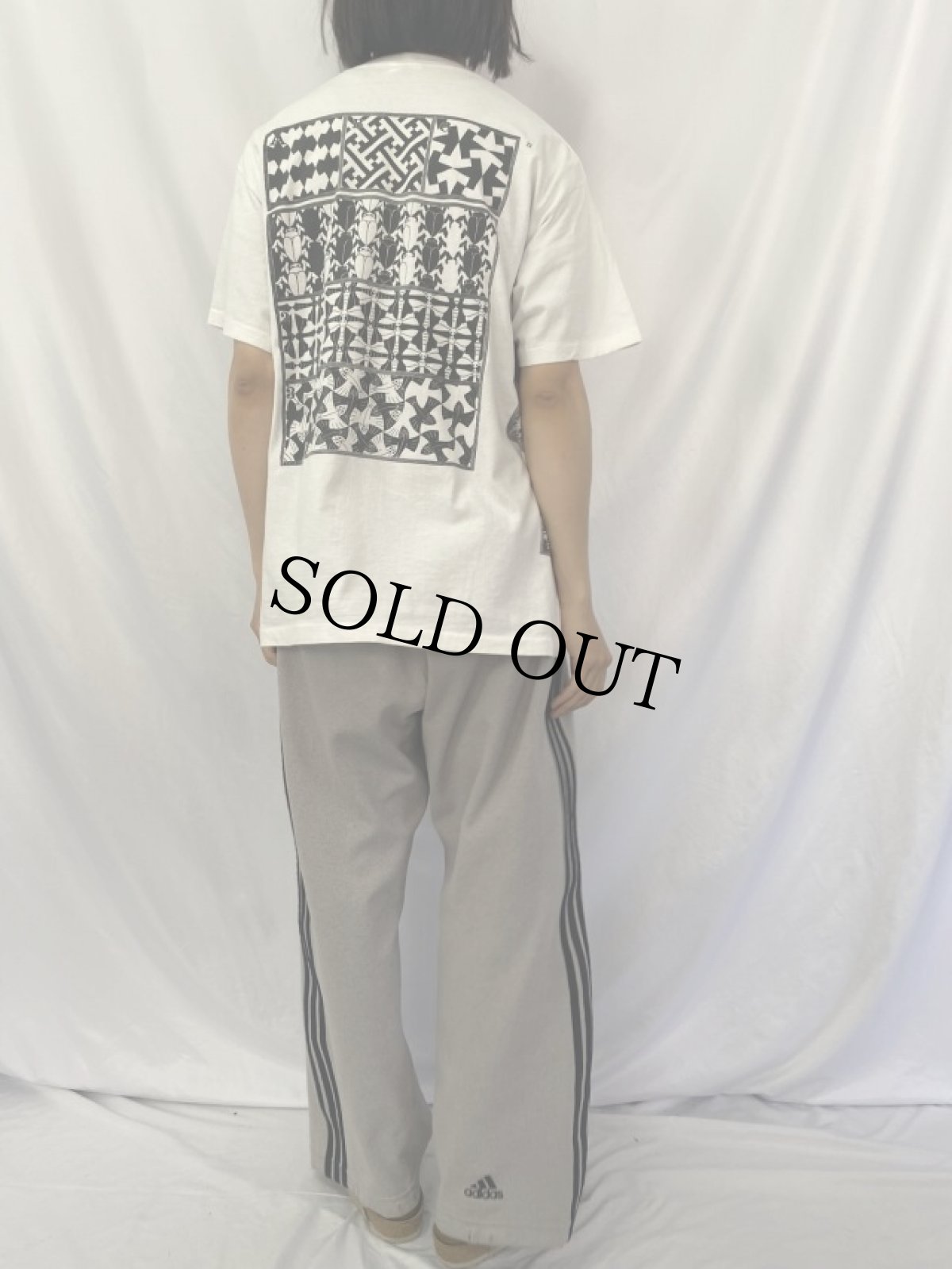 画像5: 90's M.C. Escher USA製 騙し絵アート マルチプリントTシャツ XL (5)