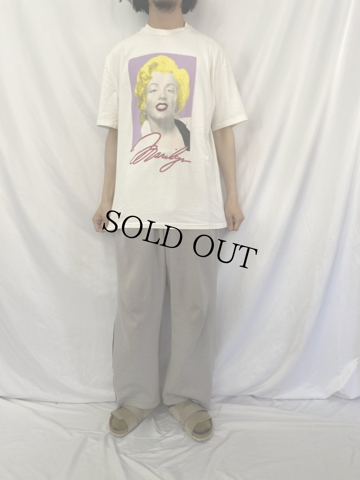 画像3: 90's Marilyn Monroe USA製 アートイラストプリントTシャツ XL (3)