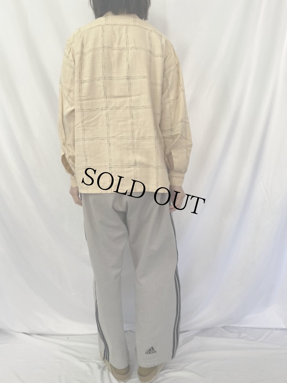 画像5: 50〜60's Manhattan "Golden Needle" チェック柄刺繍 オープンカラー ウールフランネルシャツ L (5)