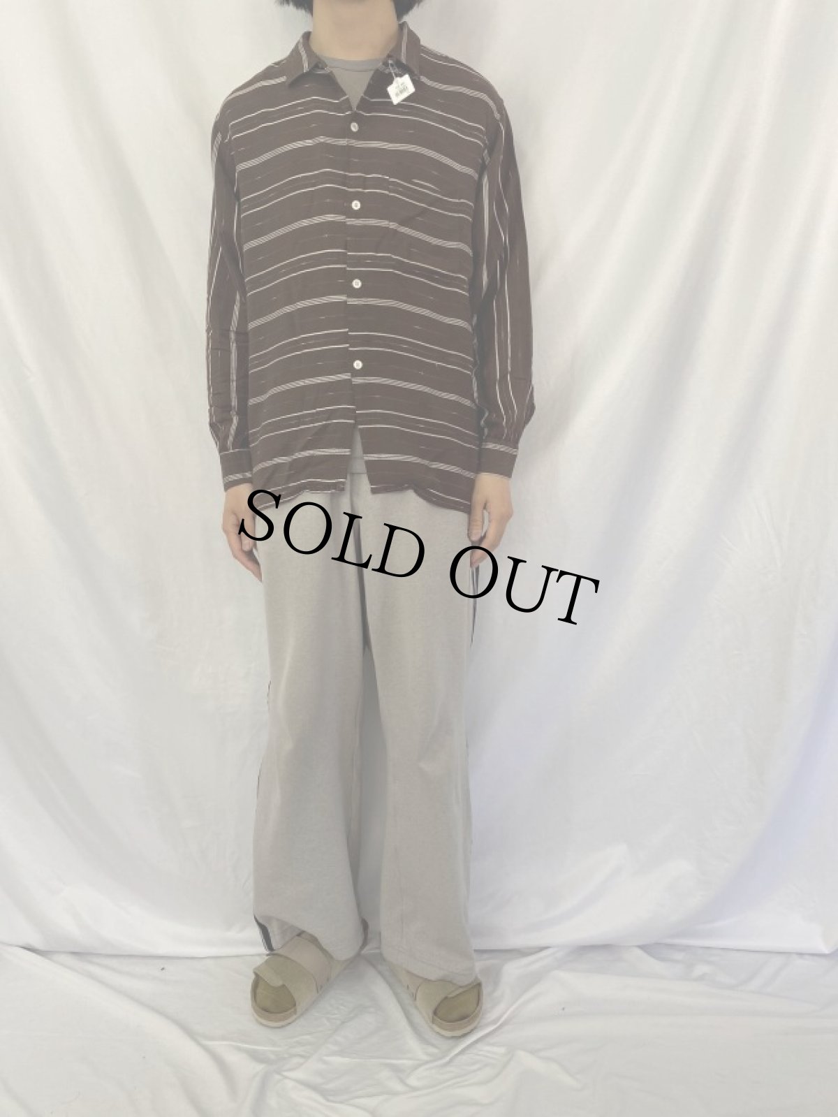 画像3: 50〜60's CAMPUS ボーダー柄刺繍 オープンカラーシャツ XL (3)