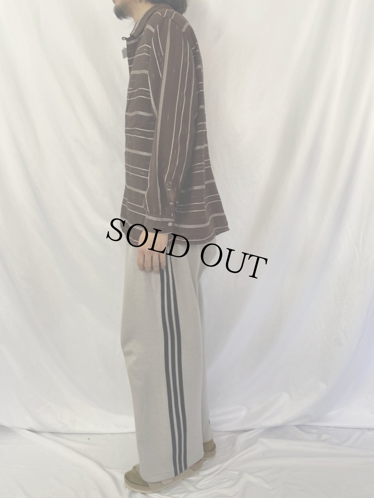 画像4: 50〜60's CAMPUS ボーダー柄刺繍 オープンカラーシャツ XL (4)