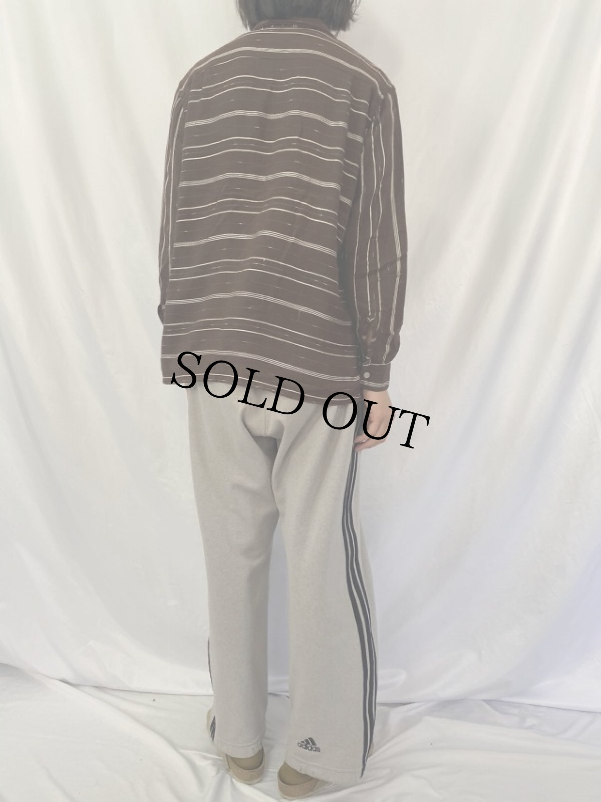 画像5: 50〜60's CAMPUS ボーダー柄刺繍 オープンカラーシャツ XL (5)