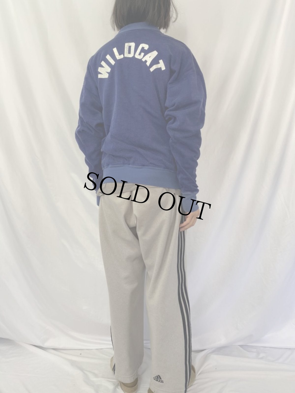 画像5: 50's Champion プリティランタグ USA製 "WILDCAT" ダブルフェイス レーヨンスウェットジップジャケット XL (5)