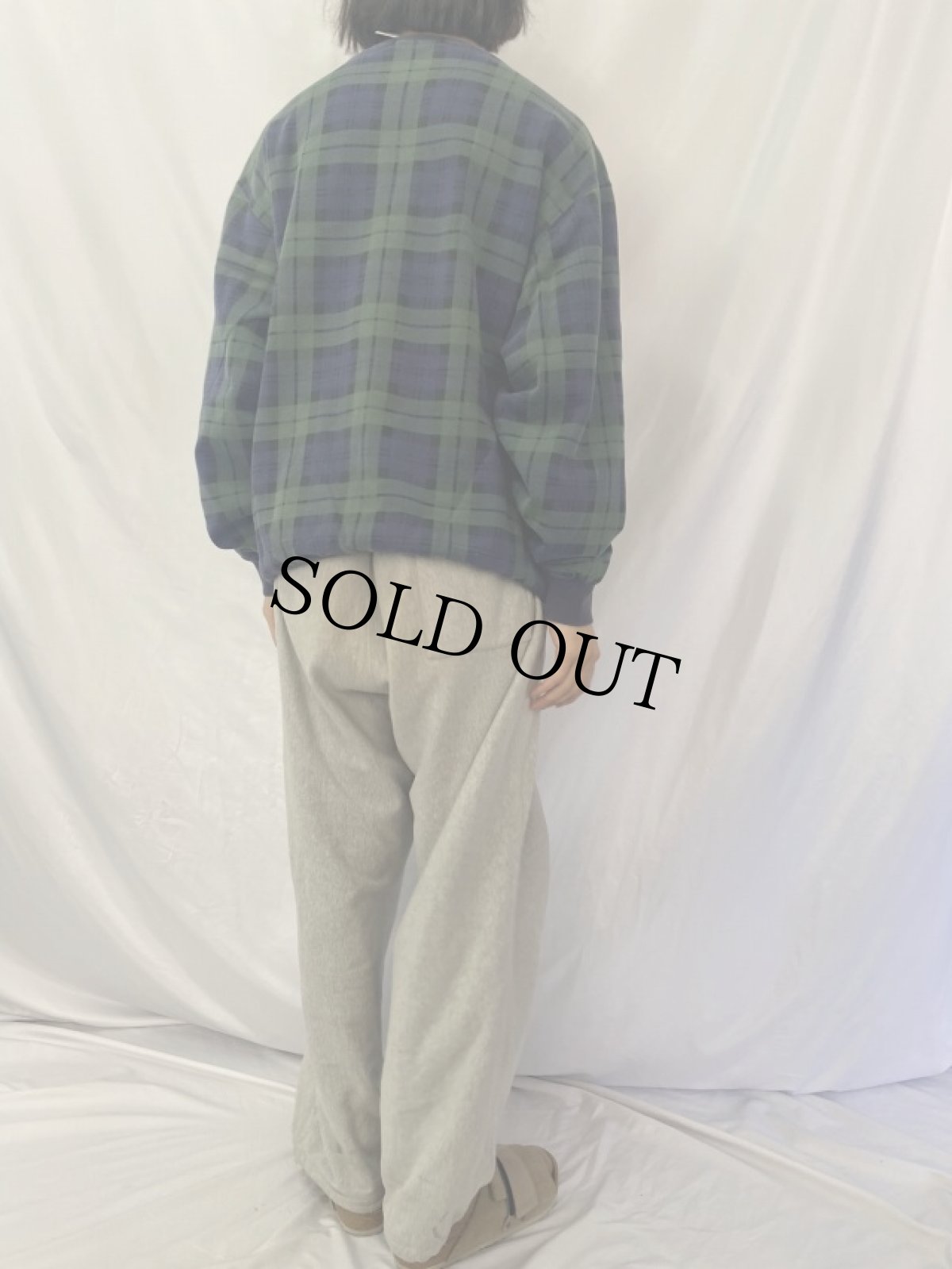 画像5: 90's〜 POLO Ralph Lauren ロゴ刺繍 チェック柄 スウェット XL (5)