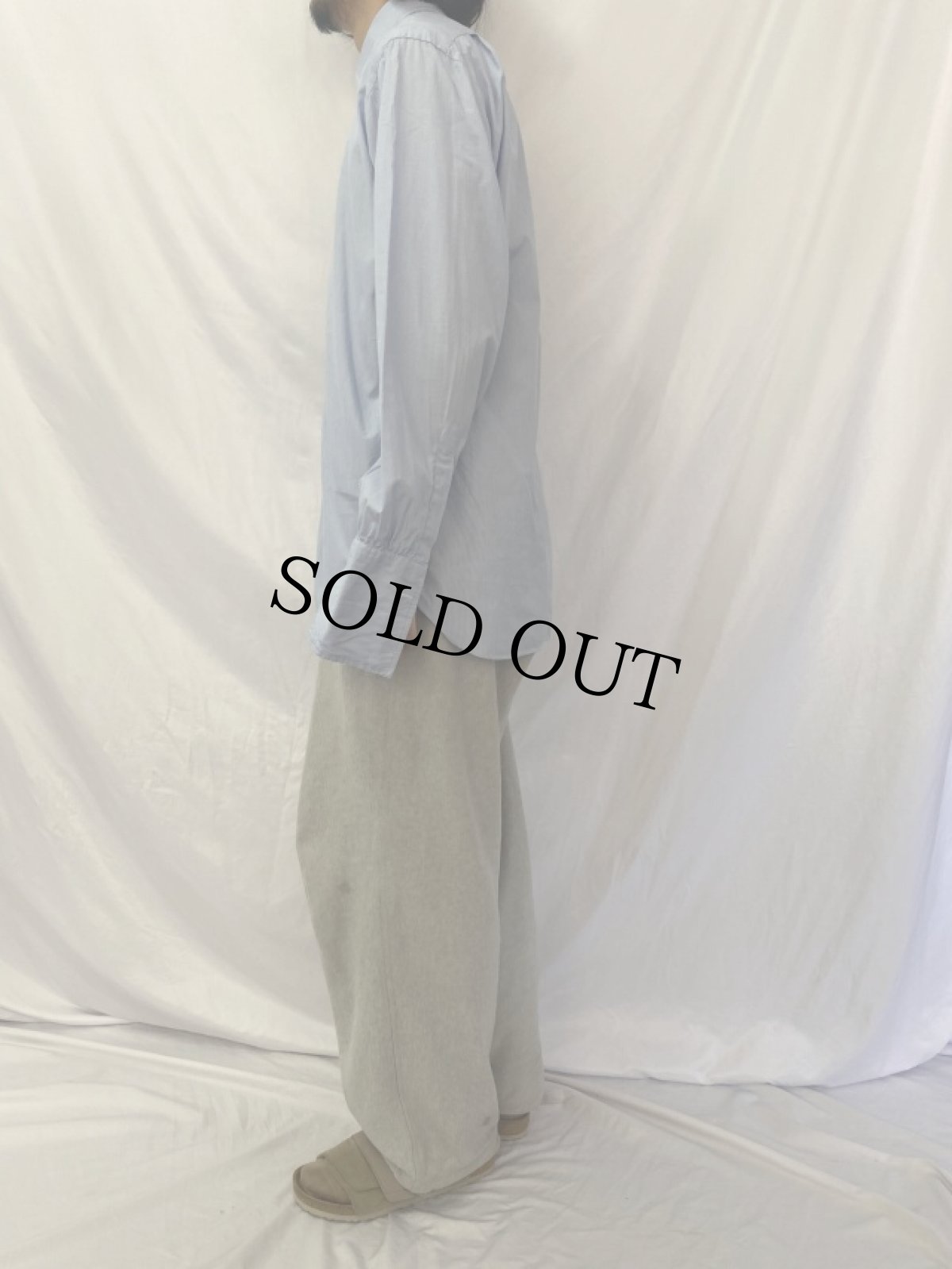 画像3: 90's Turnbull&Asser ENGLAND製 マチ付き×ダブルカフス ヘアラインストライプ柄 コットンポプリンシャツ (3)