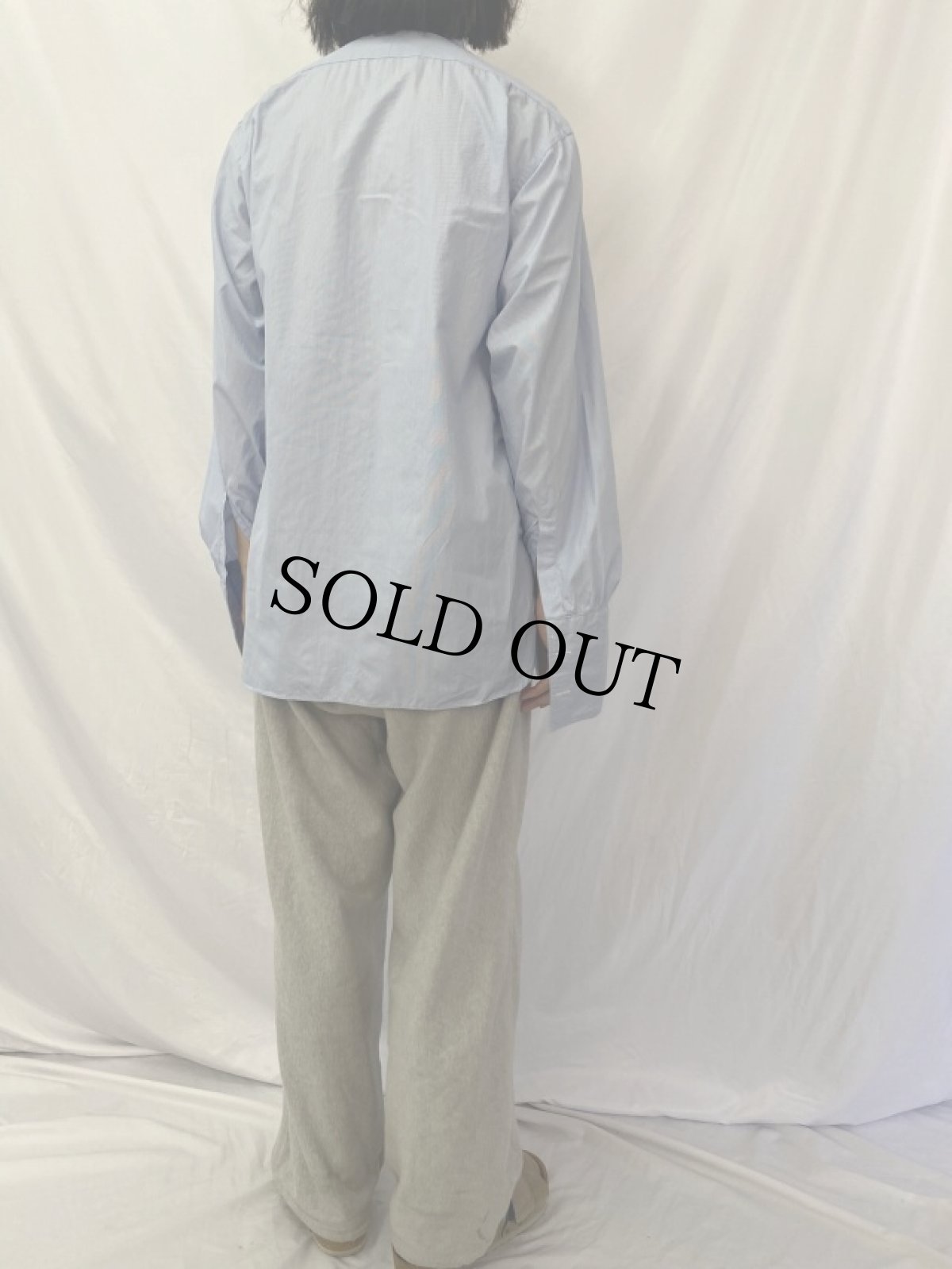 画像4: 90's Turnbull&Asser ENGLAND製 マチ付き×ダブルカフス ヘアラインストライプ柄 コットンポプリンシャツ (4)