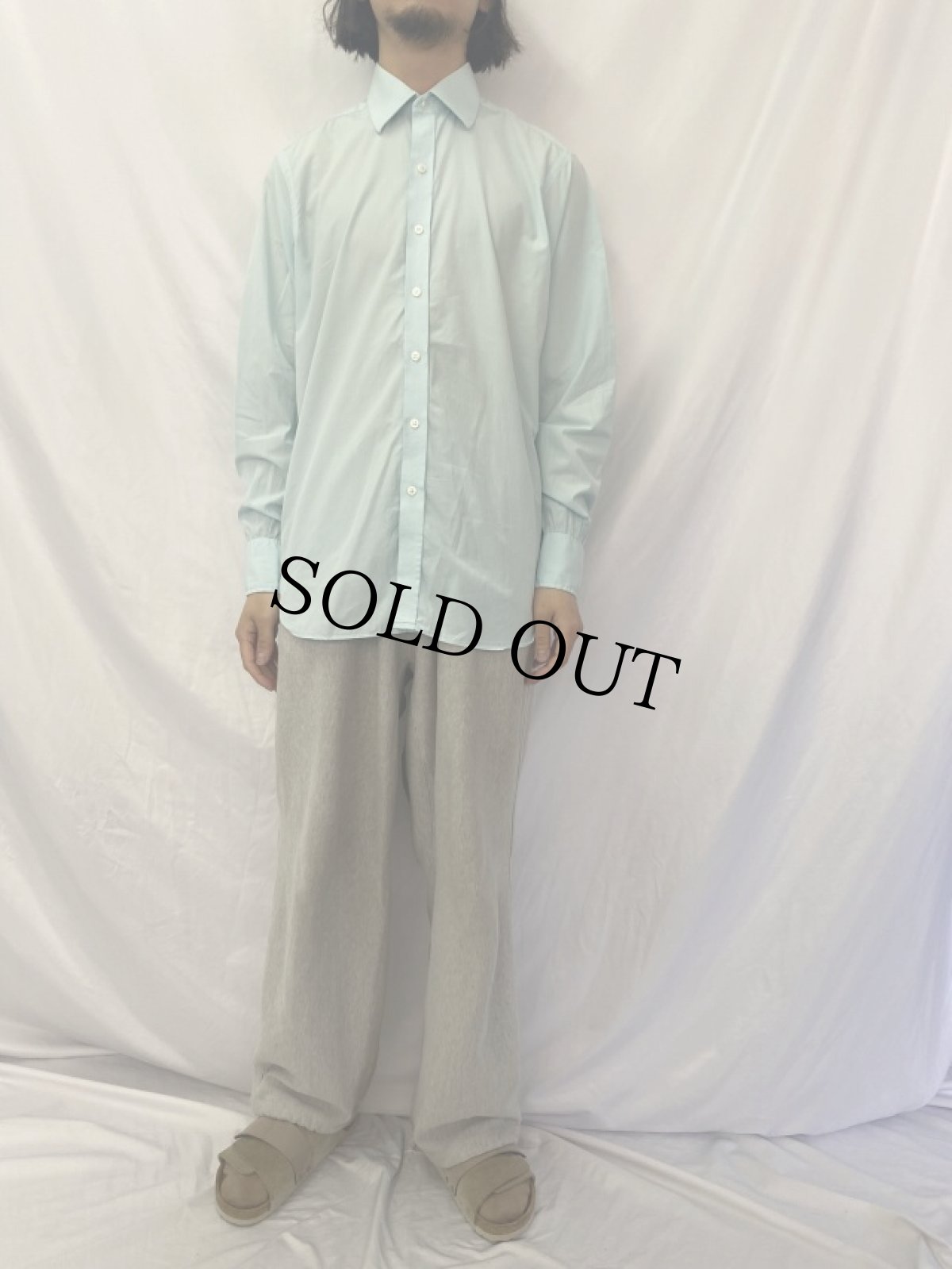 画像2: 90's Turnbull&Asser ENGLAND製 "SEA ISLAND COTTON" マチ付き コットンブロードシャツ (2)