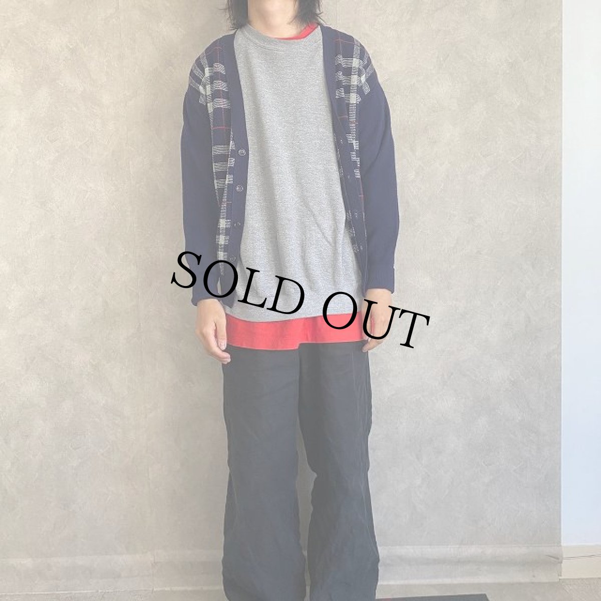 画像2: 〜90's Burberrys スコットランド製 チェック柄ウールカーディガン 40 (2)